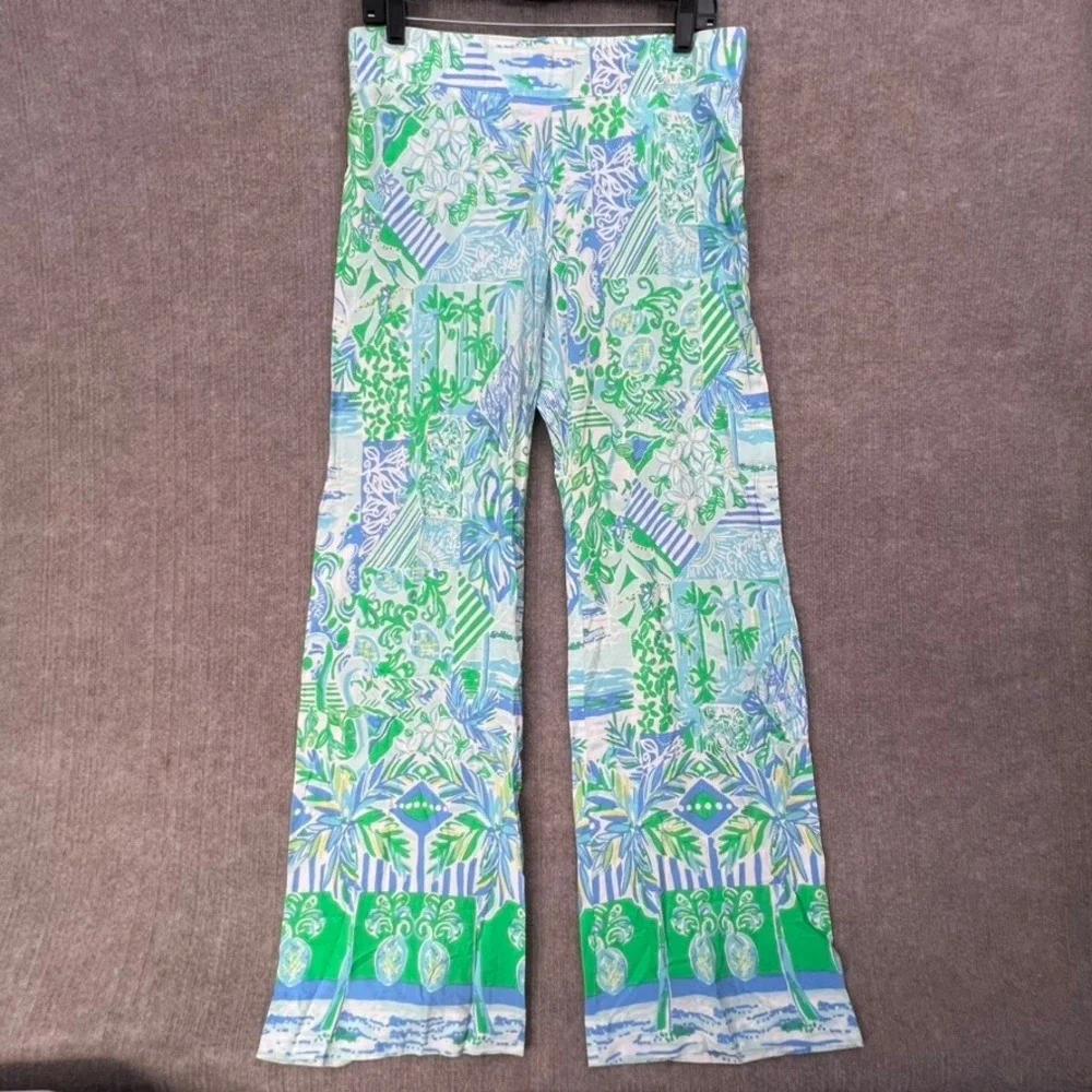 Lilly Pulitzer Palazzo Pants in Whisper Blue Beach Happy print - Picture 1 of 7